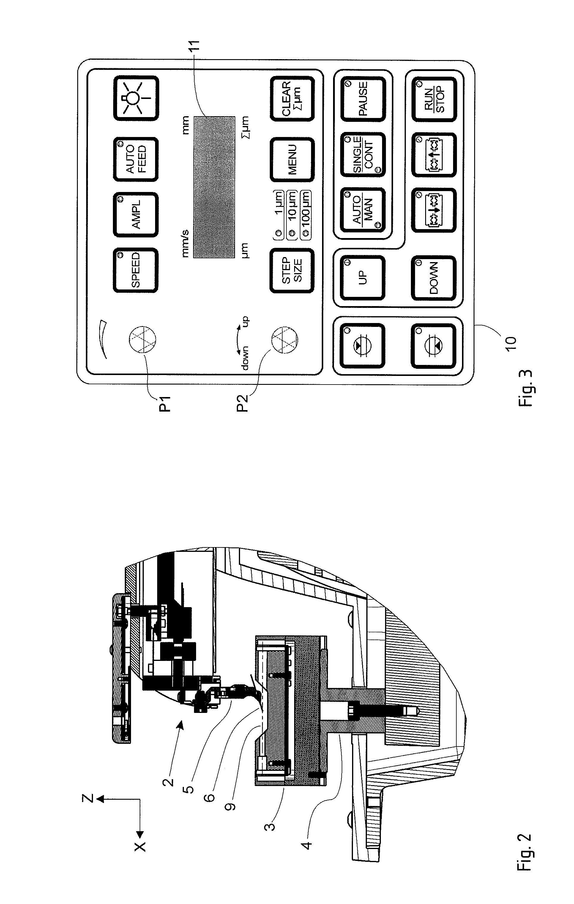 Vibrating microtome with automated measurement of vertical runout