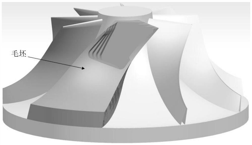 Fixed-shaft roughing method for integral impeller