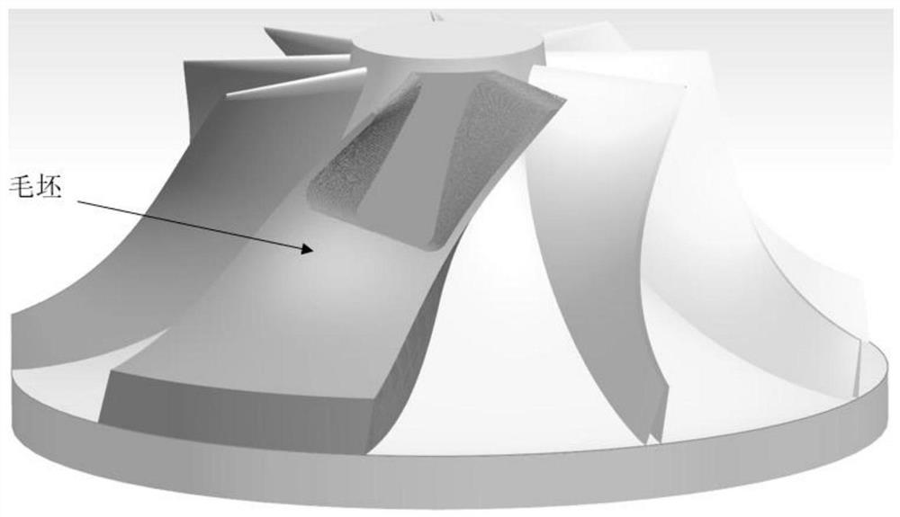 Fixed-shaft roughing method for integral impeller