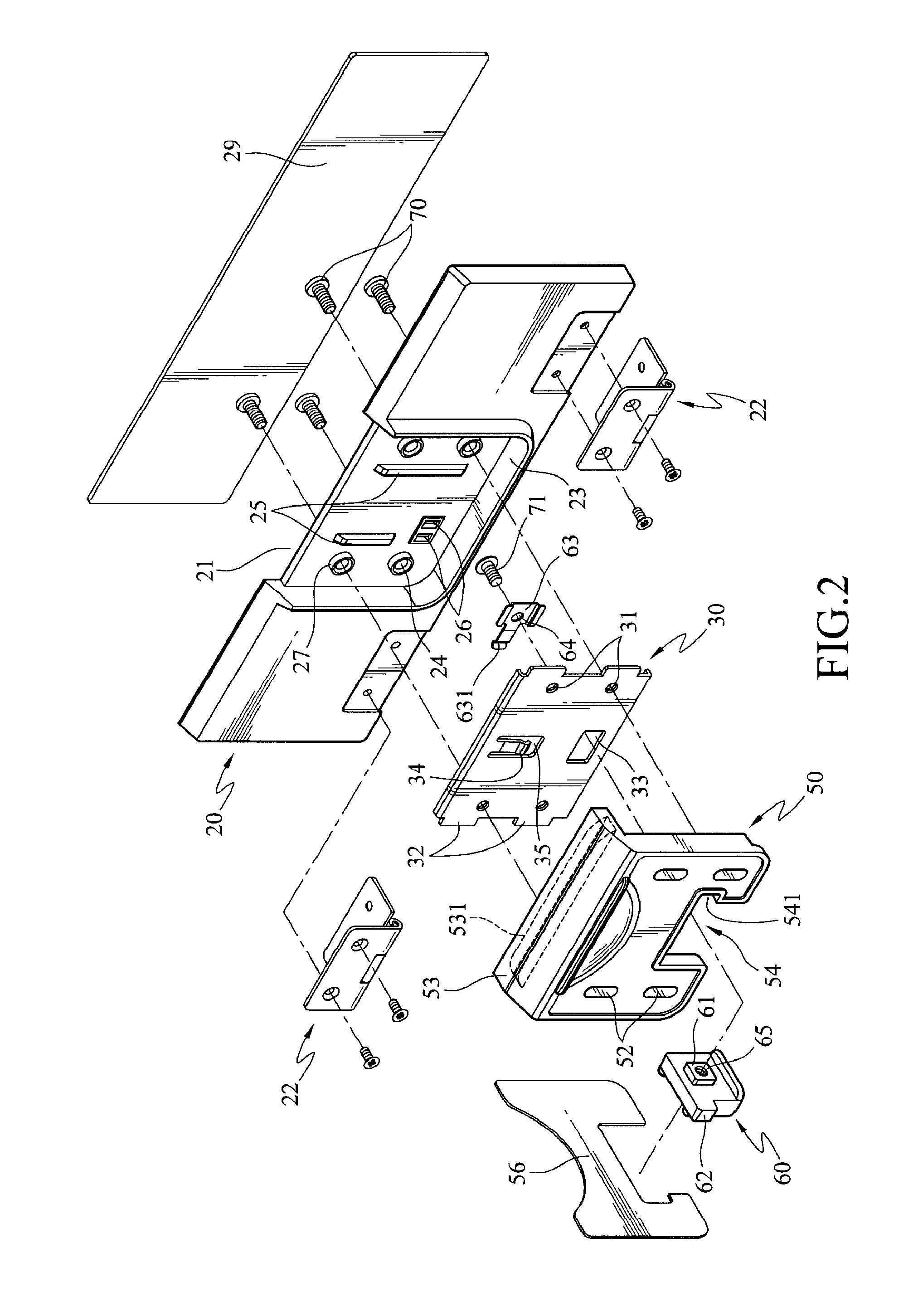 Lockable door assembly of an electronic device