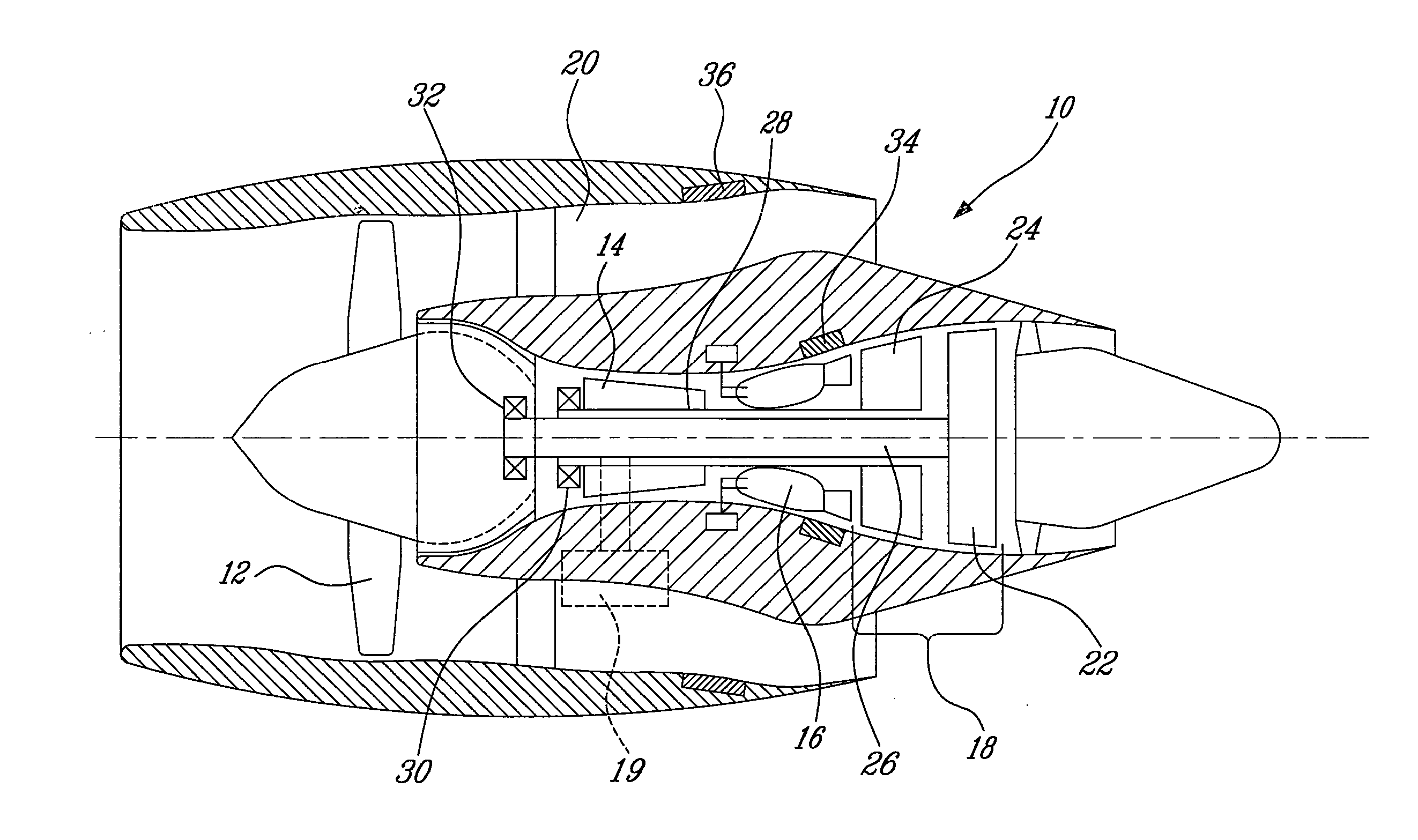 Gas turbine engine including apparatus to transfer power between multiple shafts