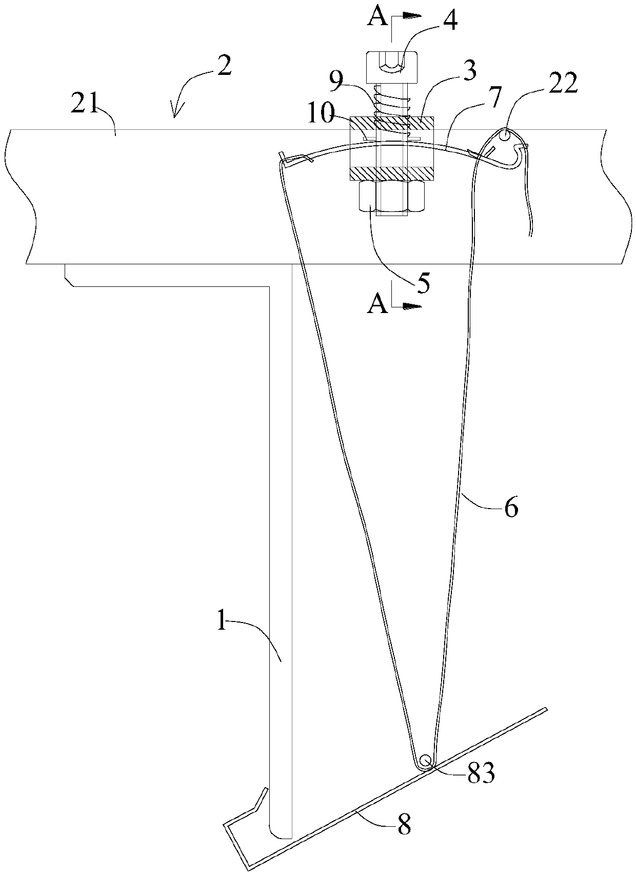 Grille installation device and grille installation structure