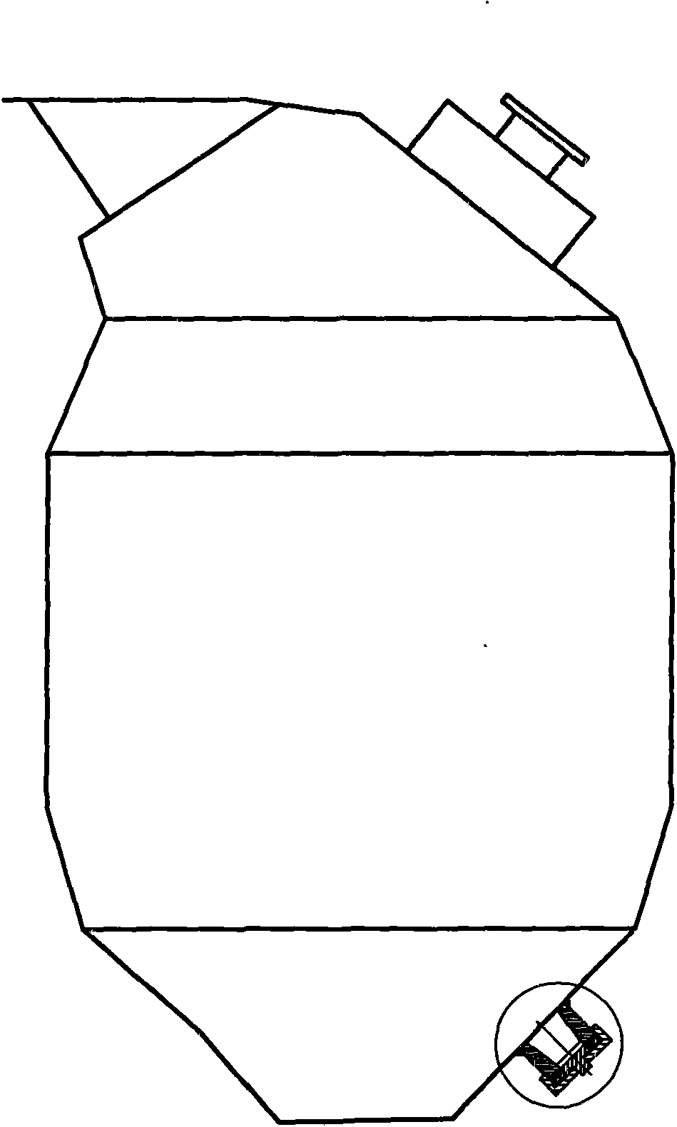 Structure for quickly eliminating putty at bottom of weighing material tank