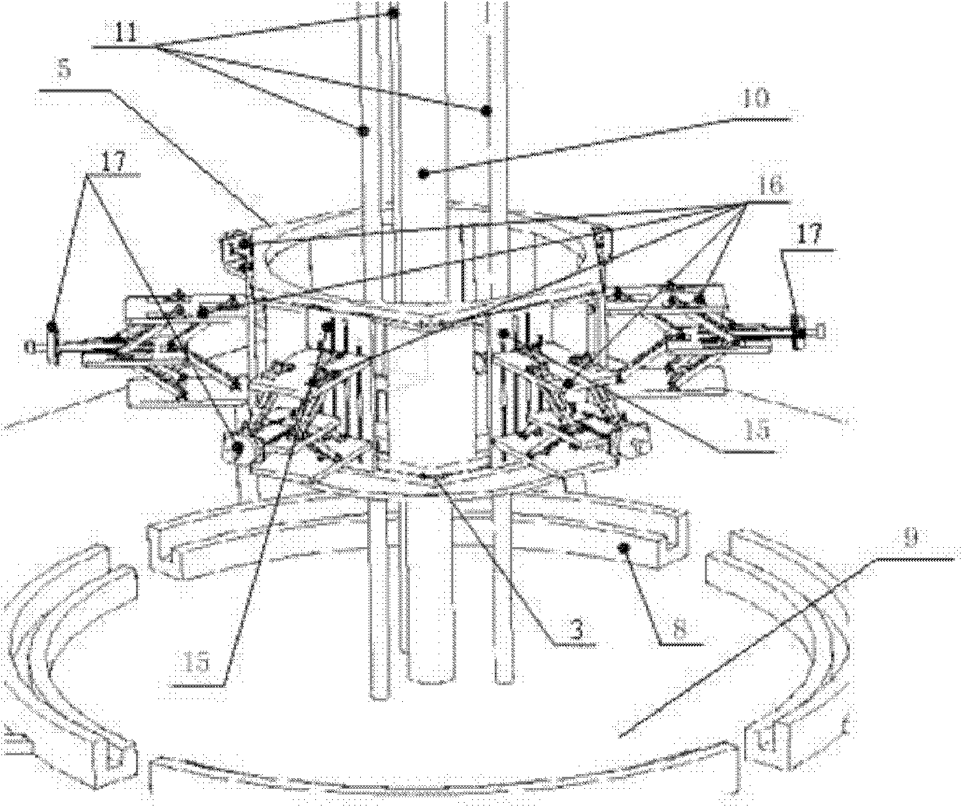 Self-propelled type mechanism for inner wall processing of large barrel