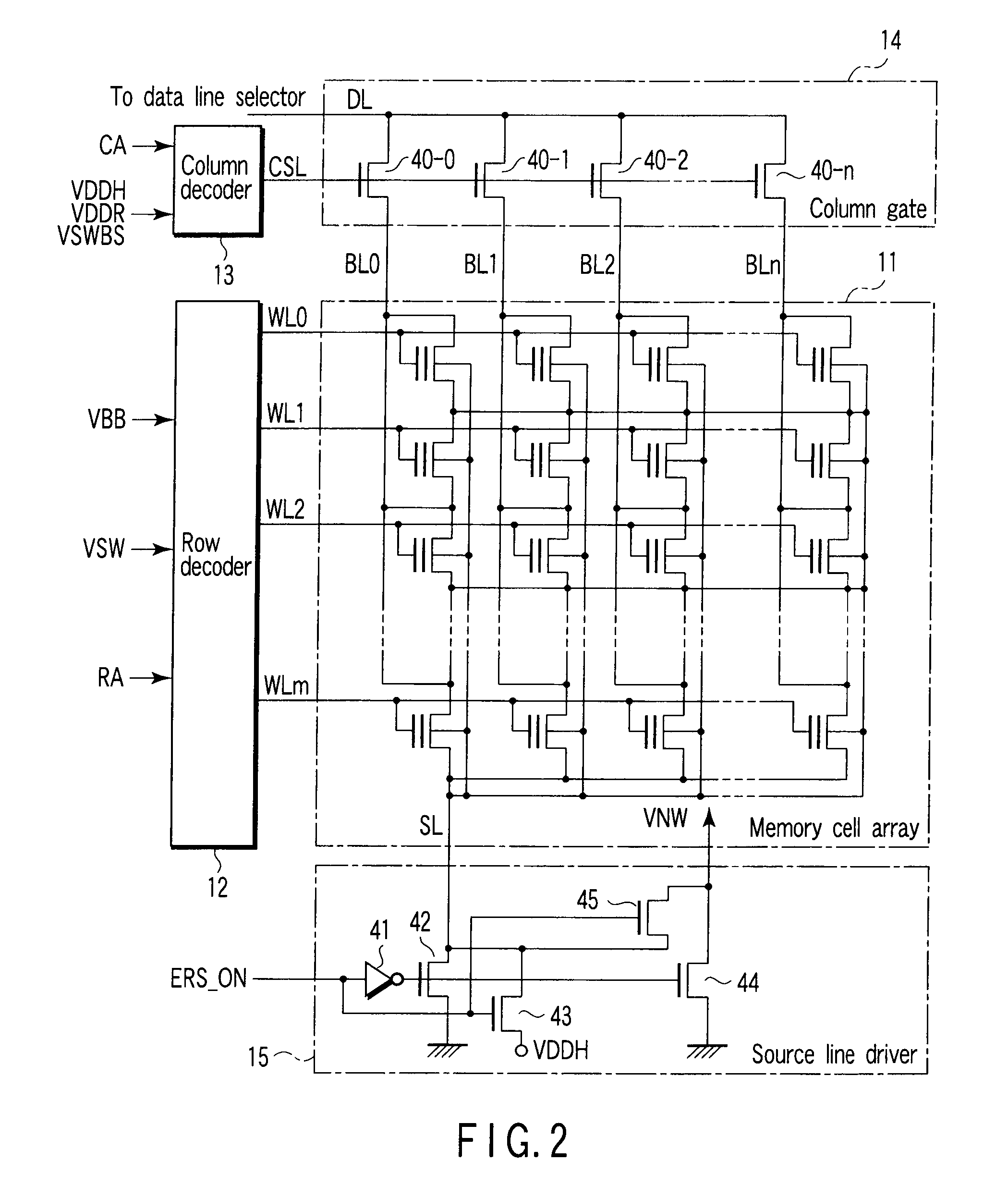 Semiconductor memory device having stacked gate including charge accumulation layer and control gate and test method thereof