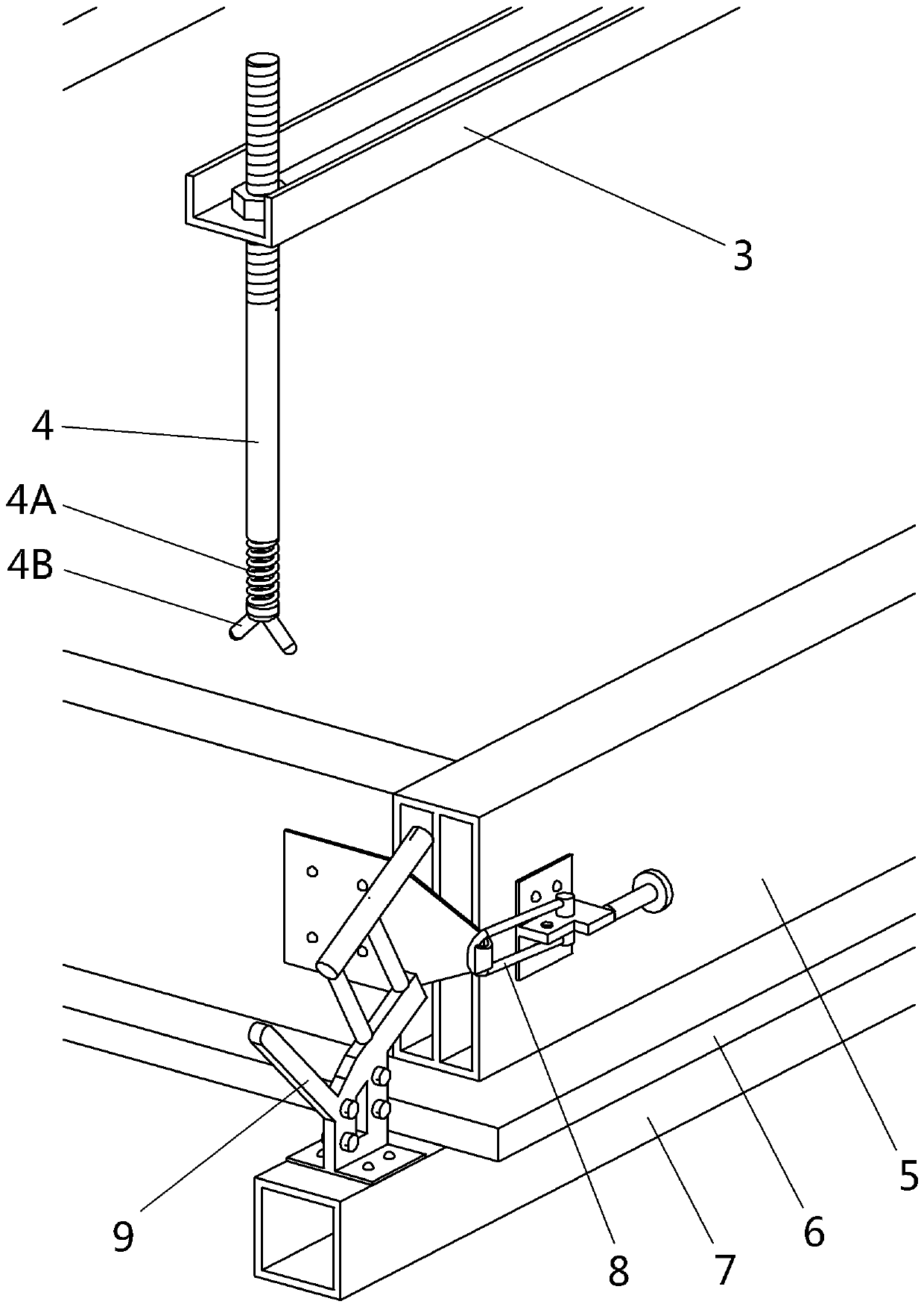 Automatic pressing and buckling device of wallboard mold