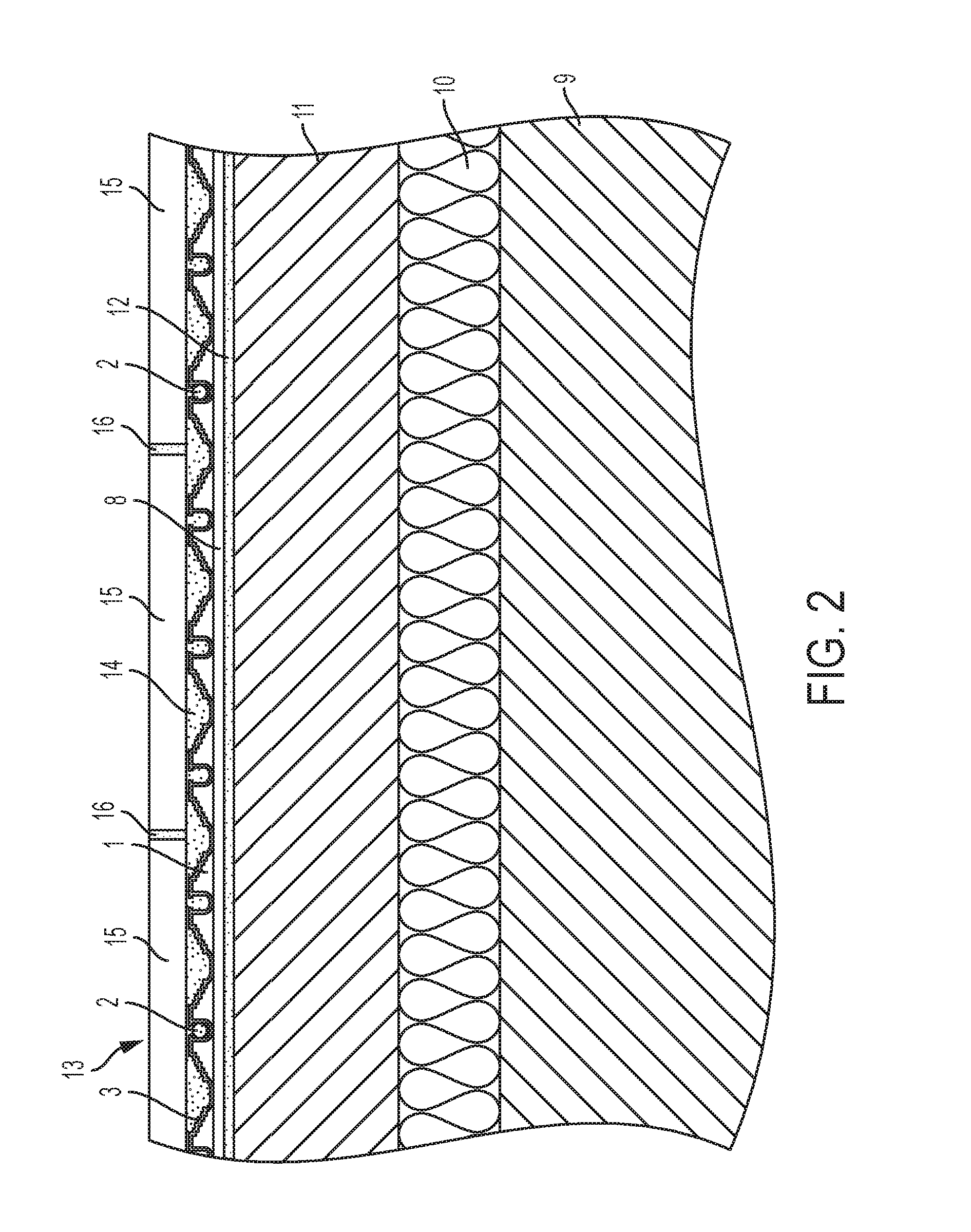 Support structure for electric cables of a surface heater