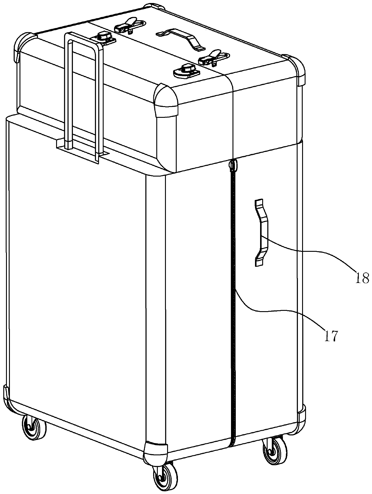Luggage case capable of realizing temporary taking and placing of articles and production process thereof