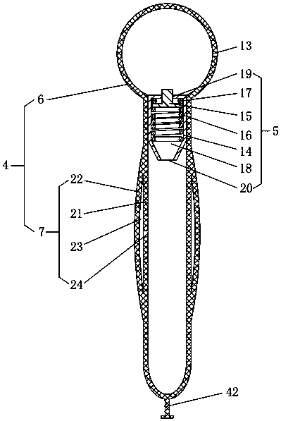 Three-section type vibration massage rod