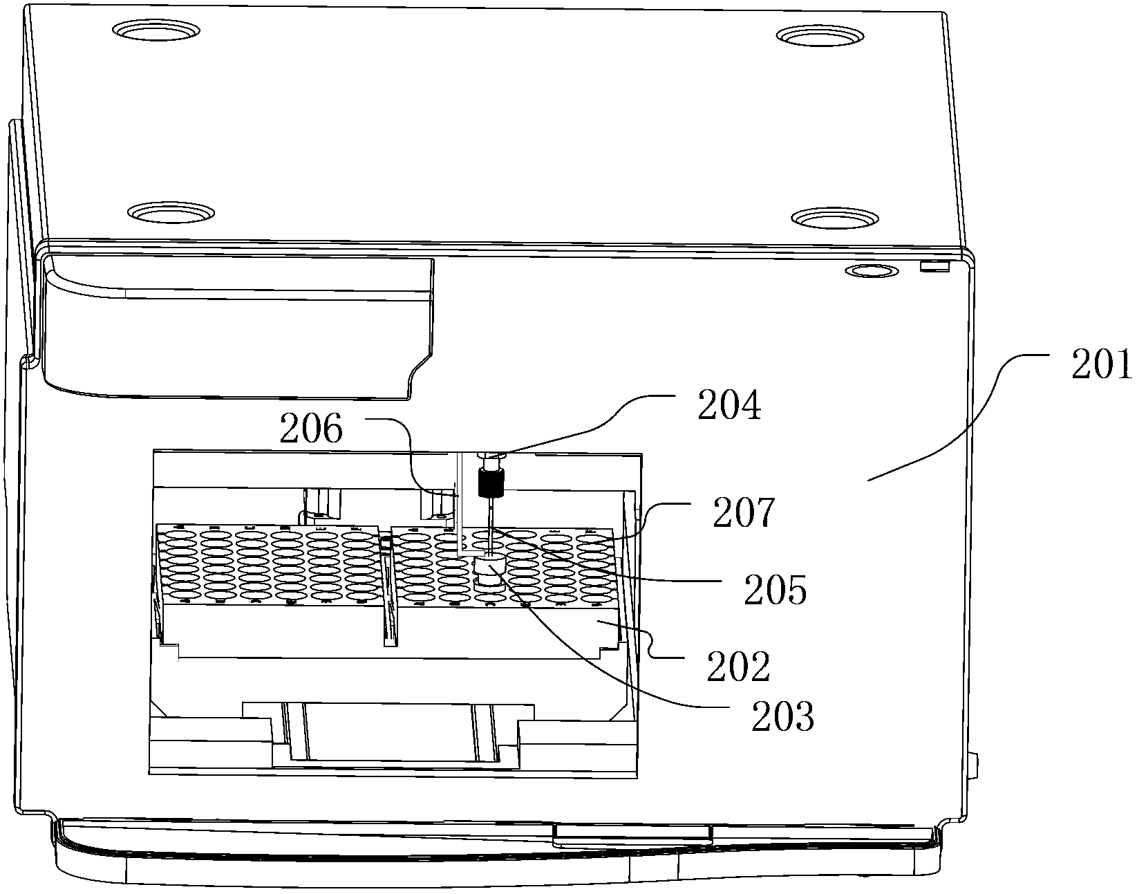 Automatic sample injector having bottle pressing function and liquid chromatograph