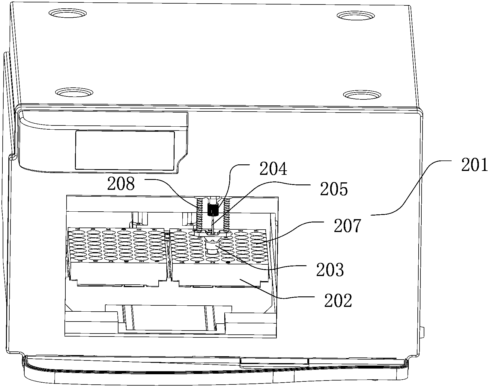 Automatic sample injector having bottle pressing function and liquid chromatograph