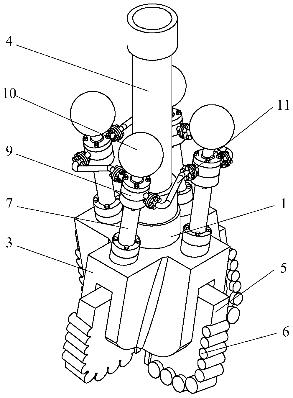 Bionic adaptive pressure equalization active vibration reduction pdc drill bit