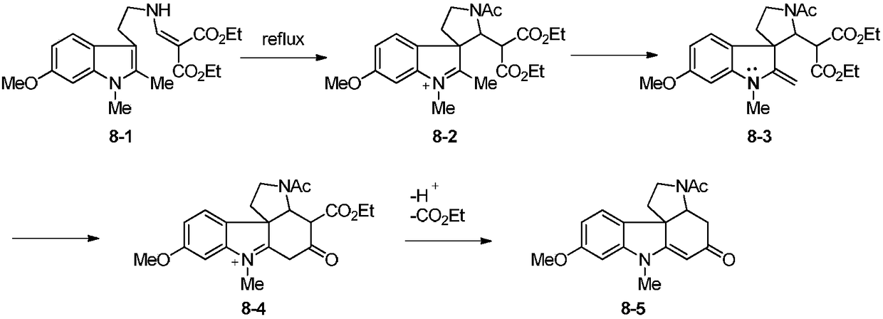 Synthetic method for tetracyclic indole skeletons under catalysis of protonic acid