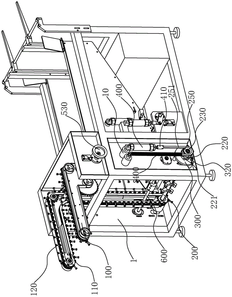 One-way adjustable chain conveyor mechanism