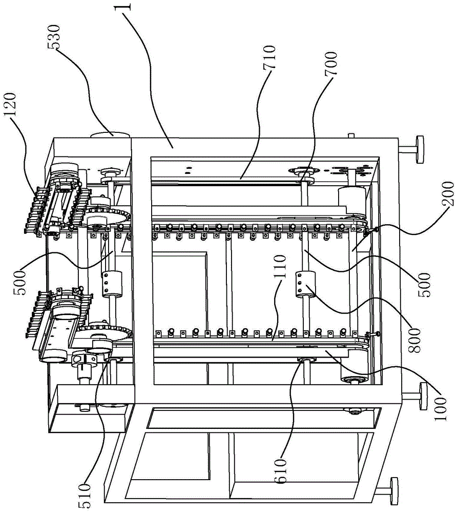 One-way adjustable chain conveyor mechanism