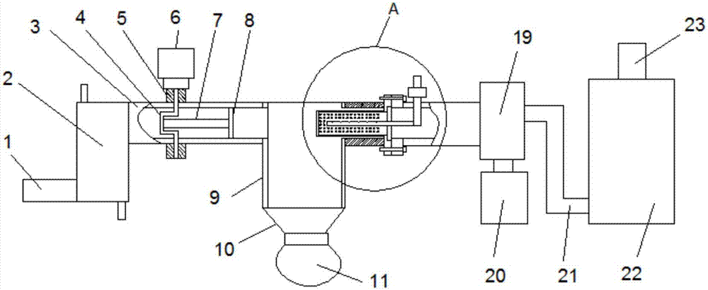 Anti-clogging tail gas treatment system with waste-heat utilization