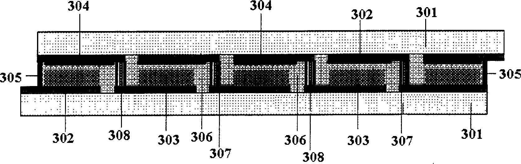 Large area internal series dye sensitization nano thin film solar cell and producing method thereof
