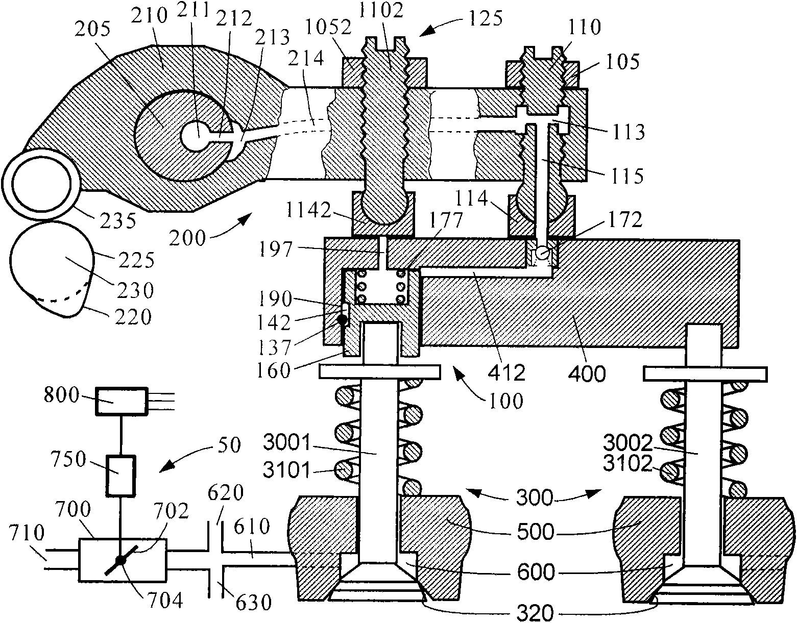 Braking method and device of integrated exhaust type engine