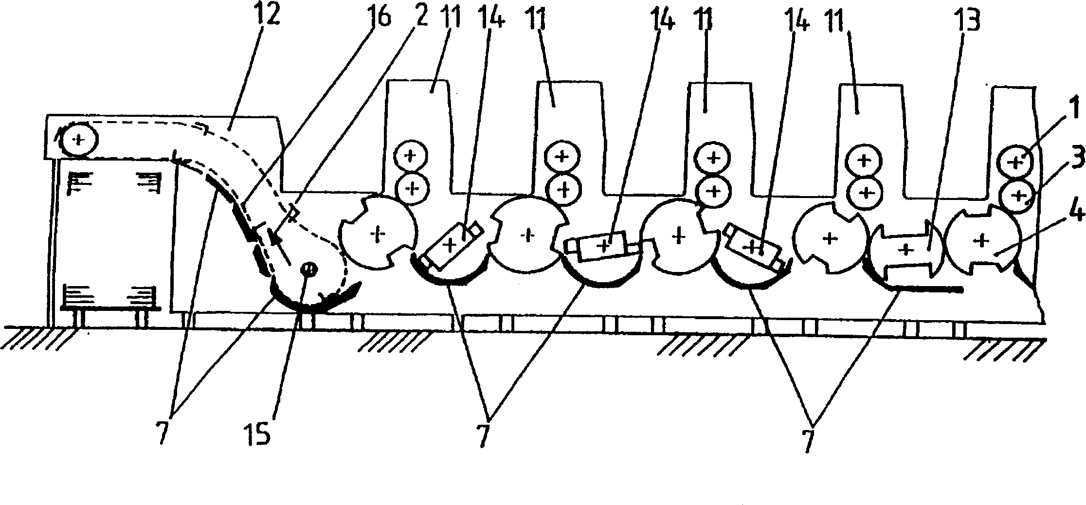 Sheet feeding device in a printing machine