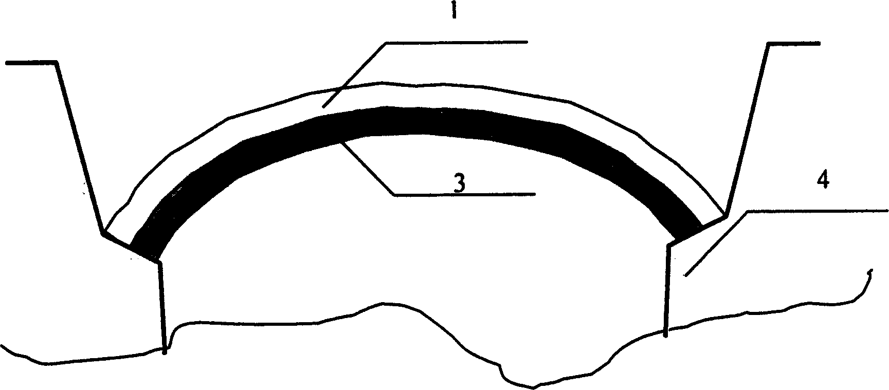 Arch-type bridge pre-tensioned construction