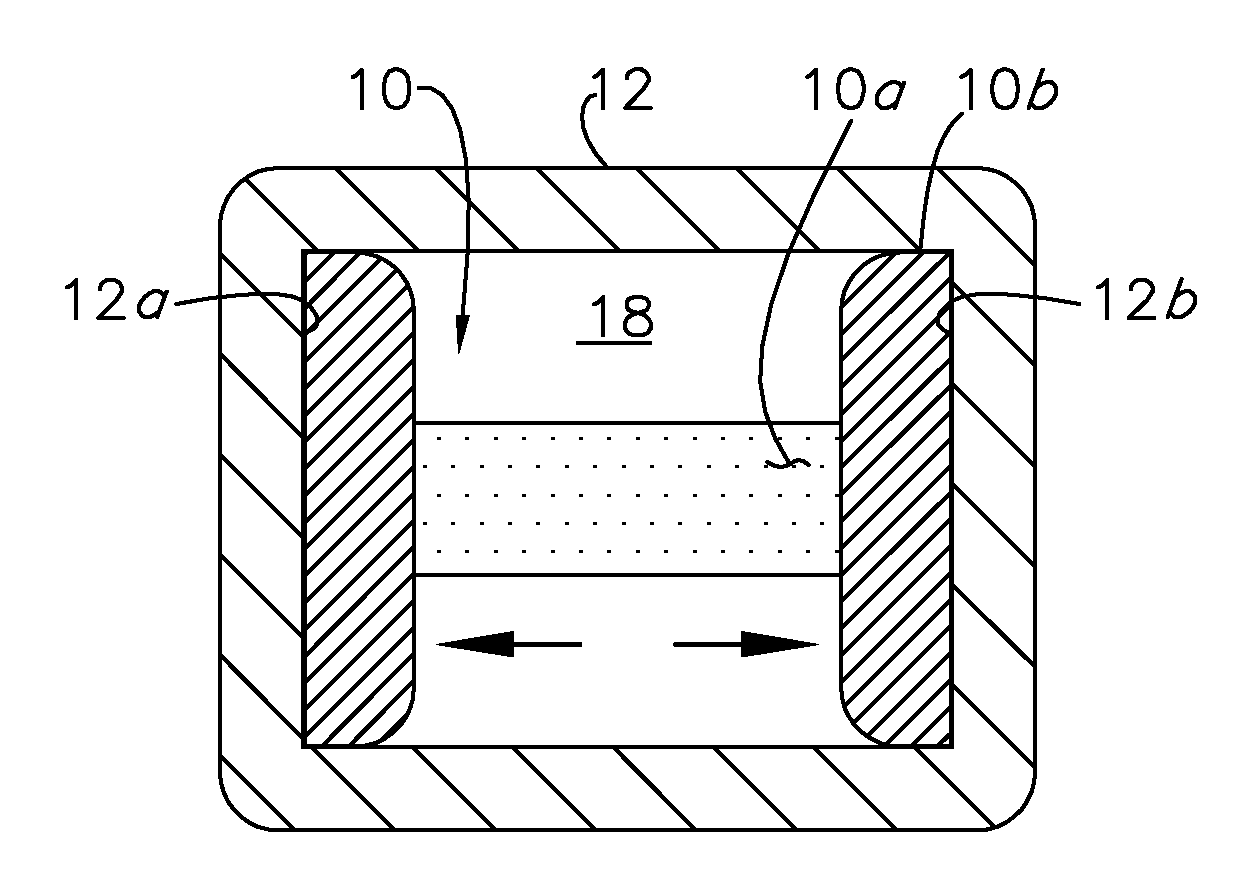 Active material inserts for use with hollow structures
