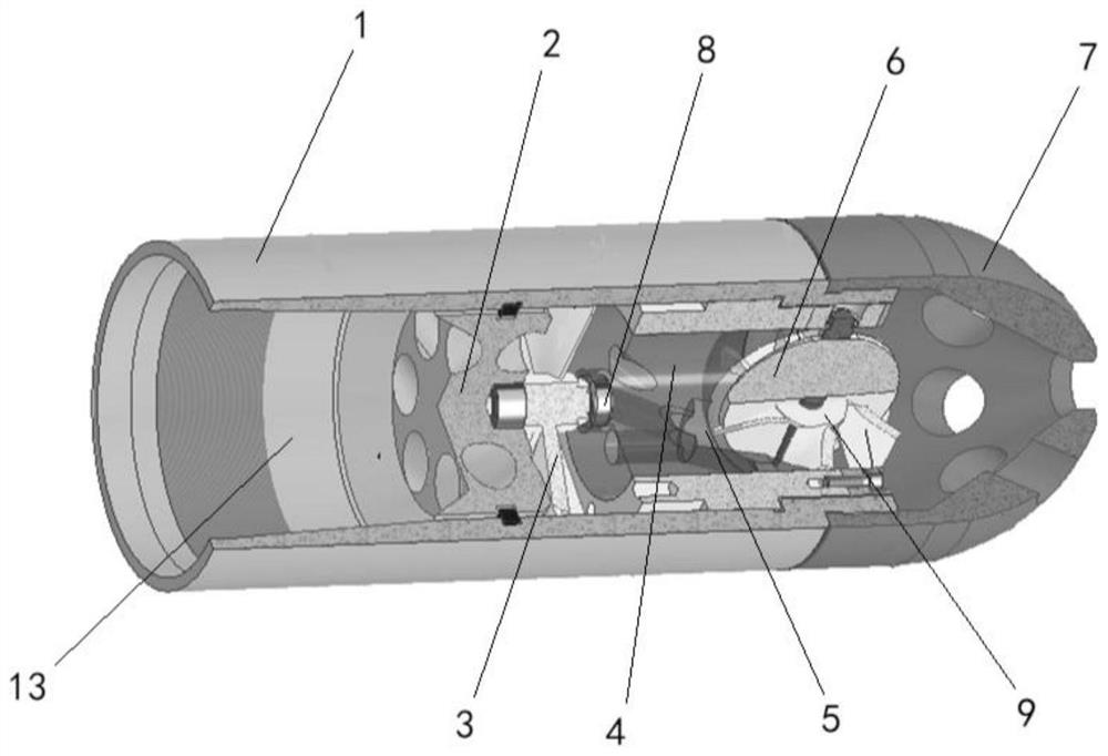 Intercepting type vibration well cementation device