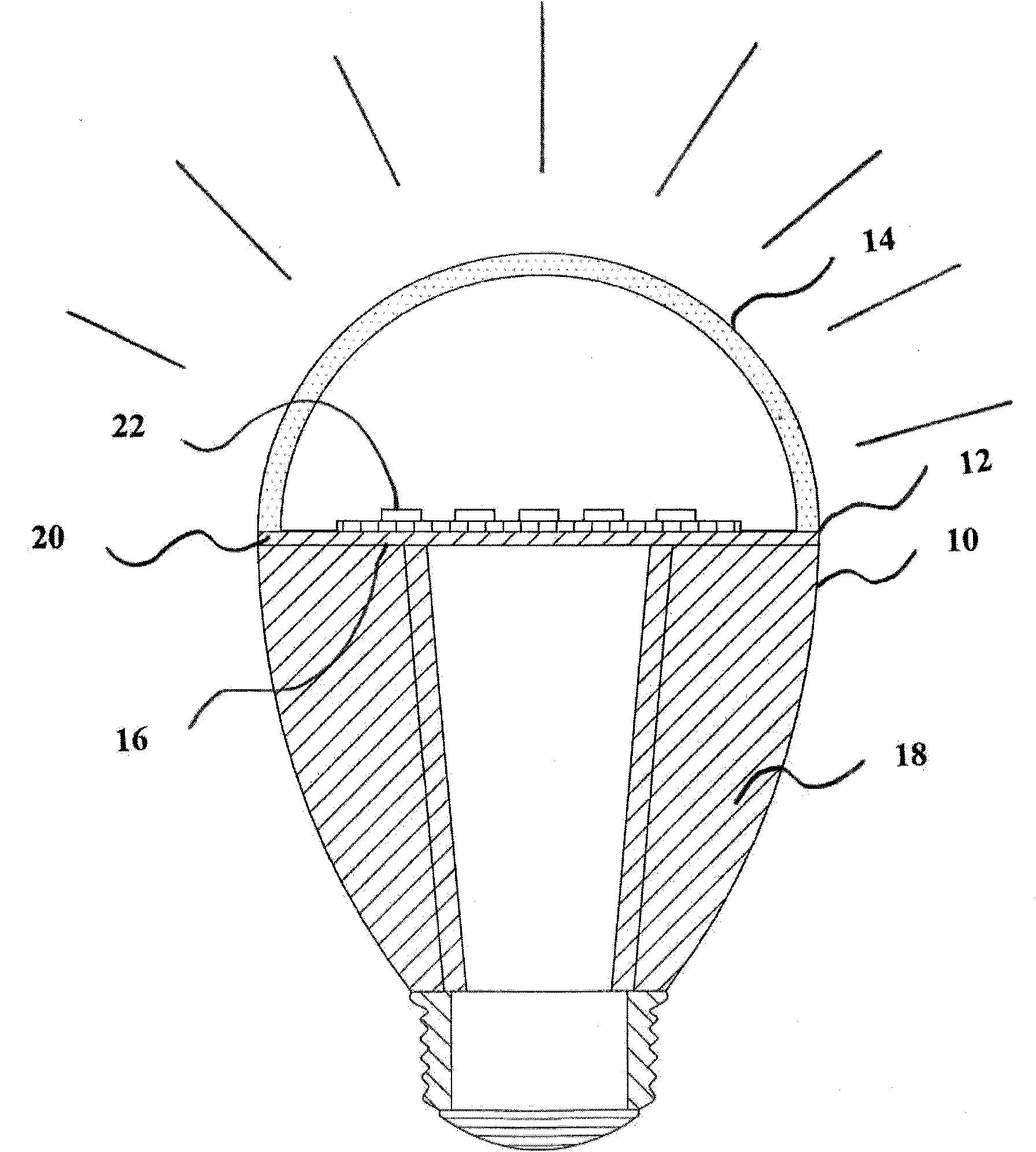 LED (Light Emitting Diode) lamp structure with bigger illumination angle
