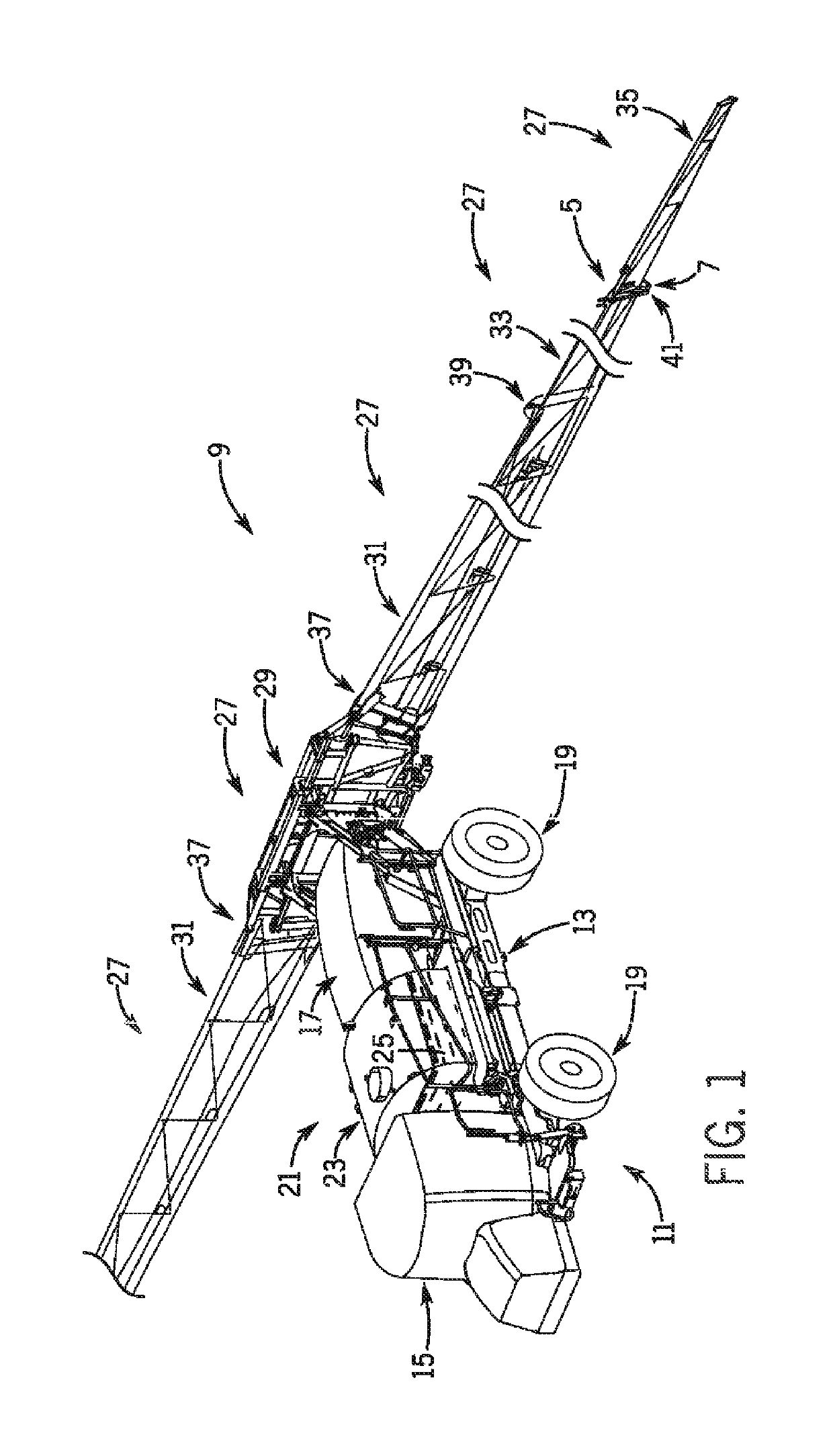 Guide system for breakaway cables of agricultural sprayer booms