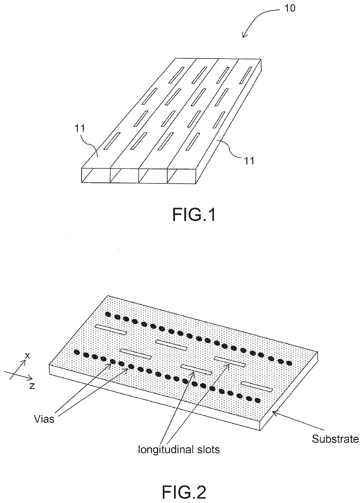 Leaky wave antenna in AFSIW technology