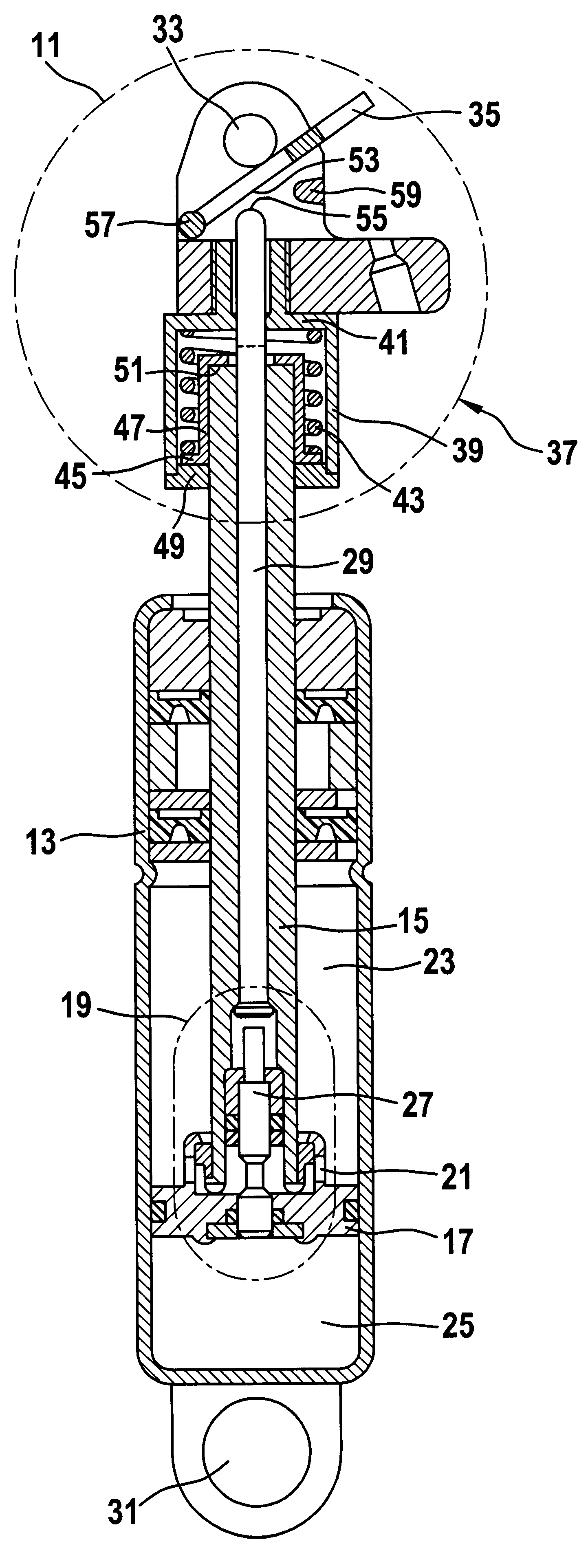Activation device for a piston/cylinder unit