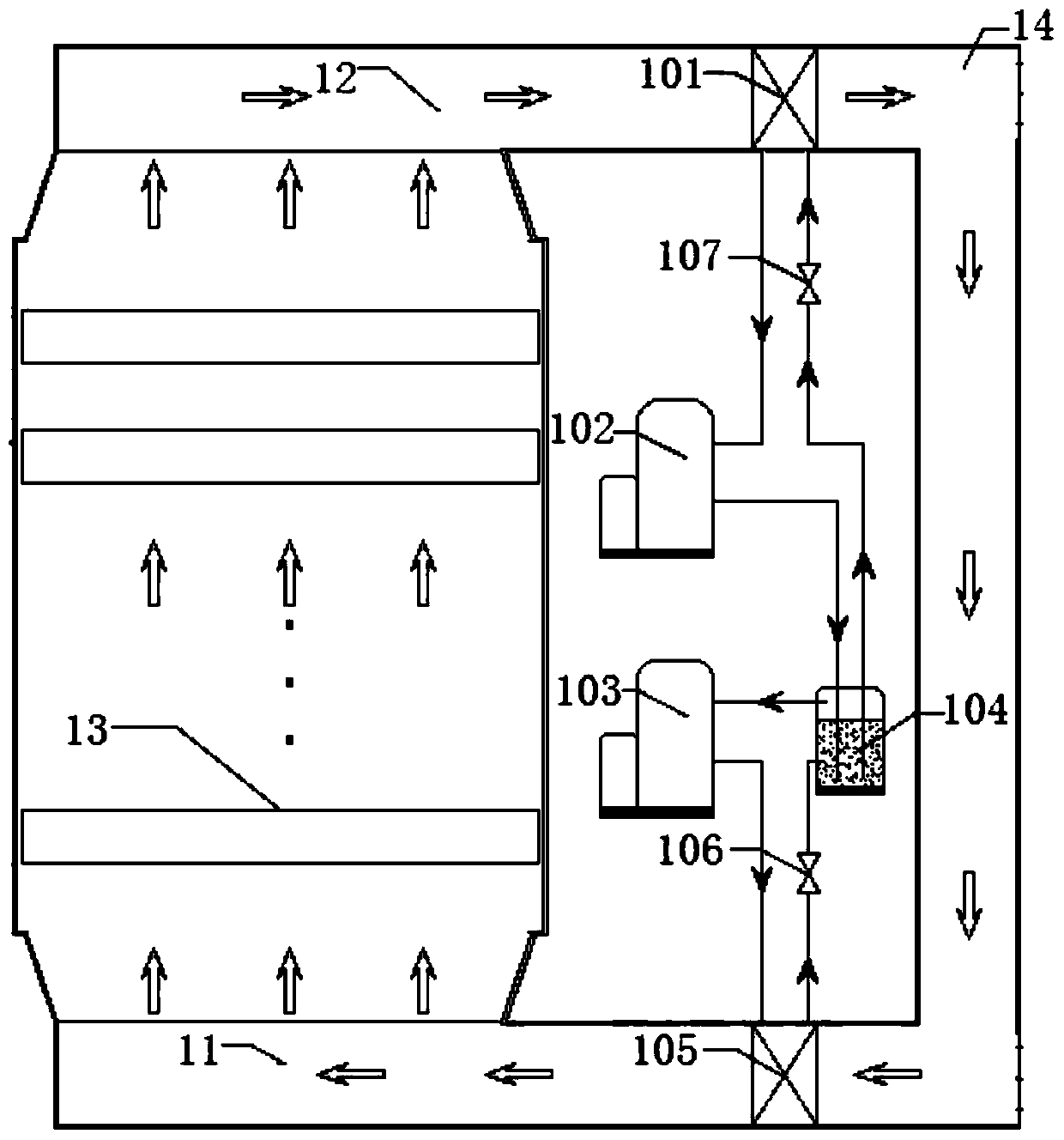 A multi-layer belt drying system based on two-stage heat pumps in parallel