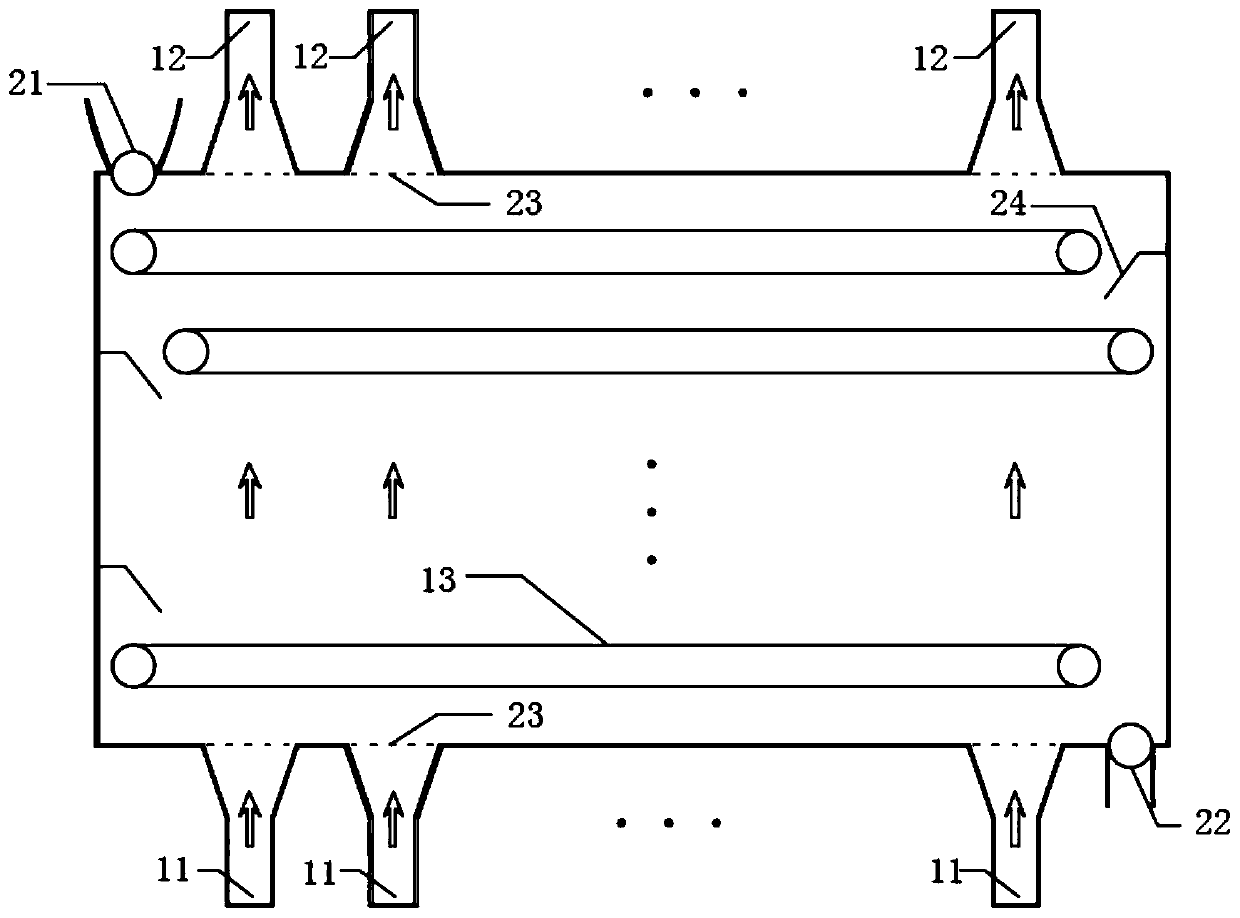 A multi-layer belt drying system based on two-stage heat pumps in parallel