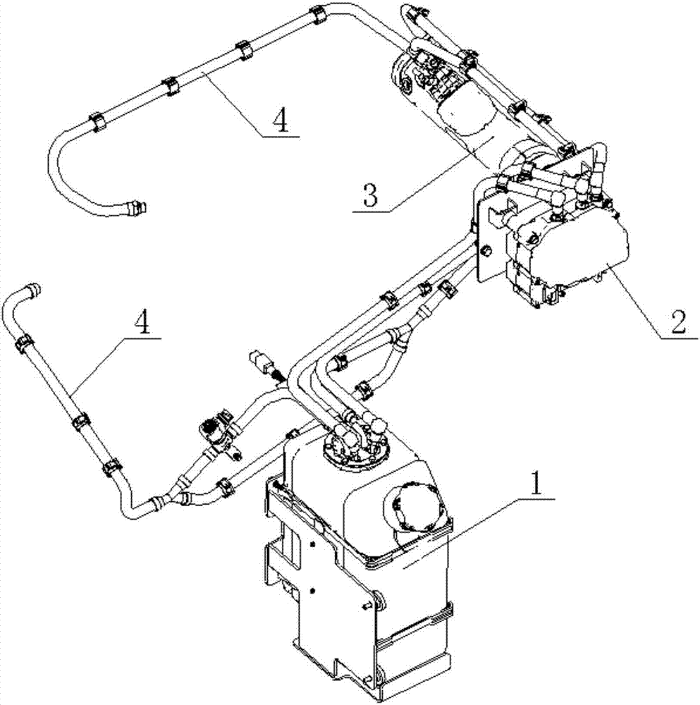 Tail gas after-treatment pipeline system for internal combustion engineering machinery