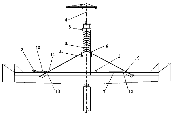 Cable penetrating method and system for low tower cable-stayed bridge