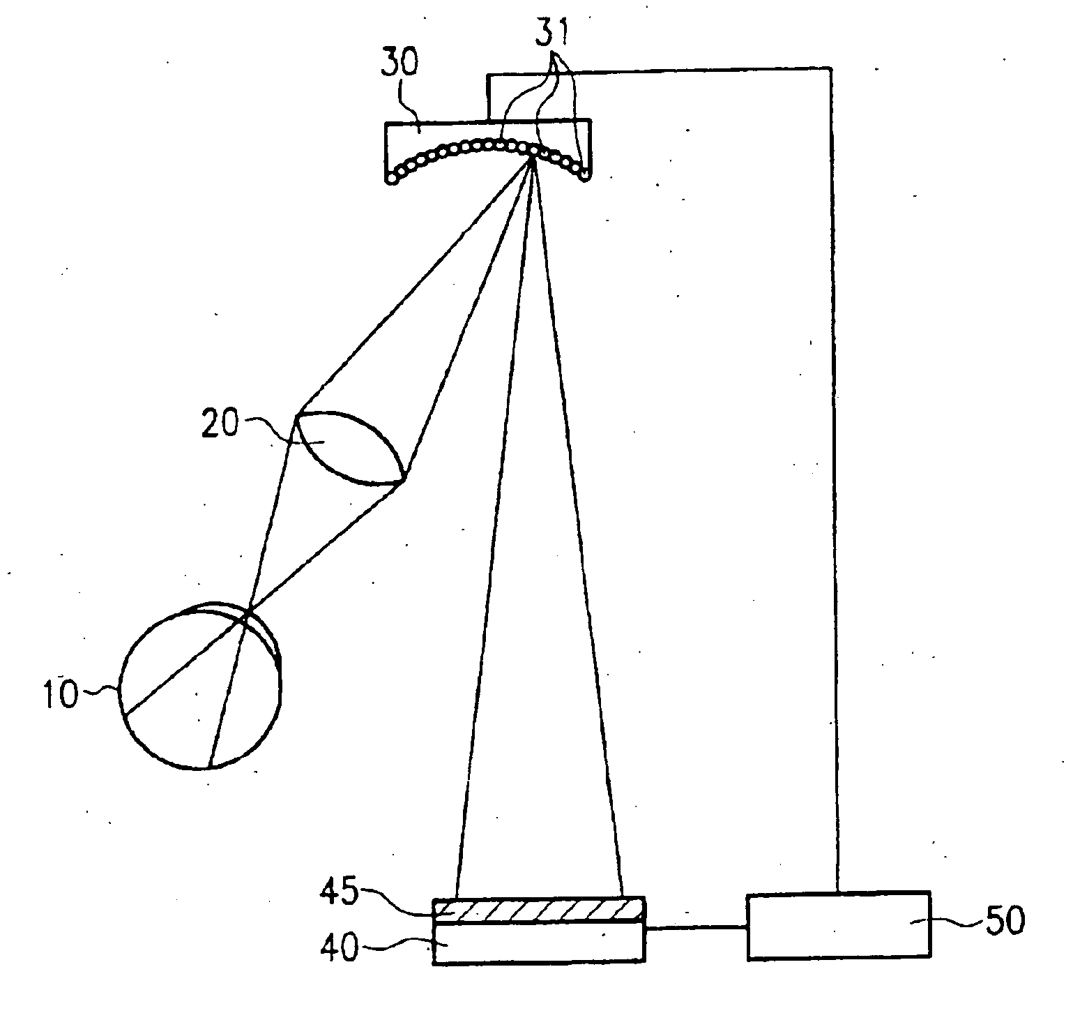 Method for determining vision defects and for collecting data for correcting vision defects of the eye by interaction of a patient with an examiner and apparatus therefor