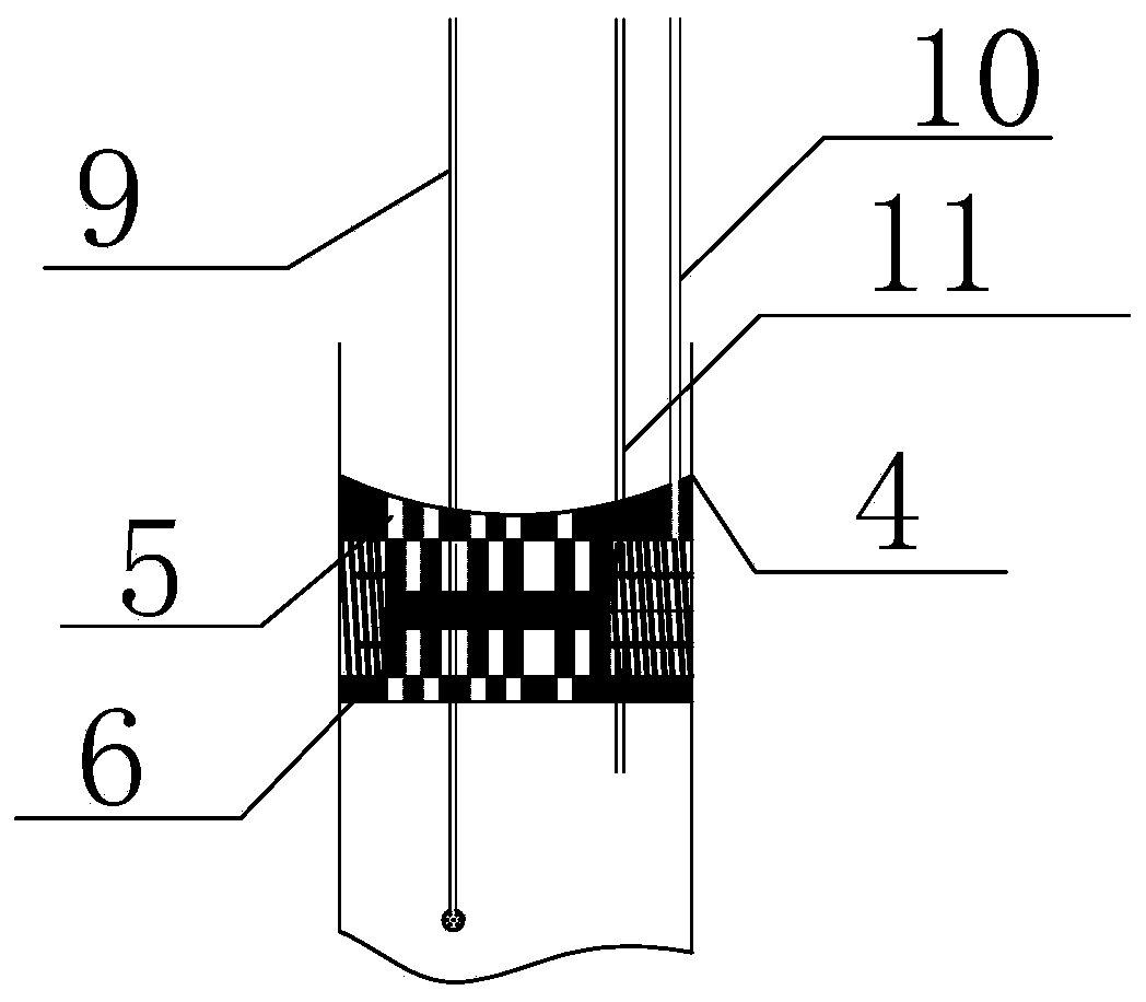 Gas pressure observation system for downstream drill hole in aqueous coal rock