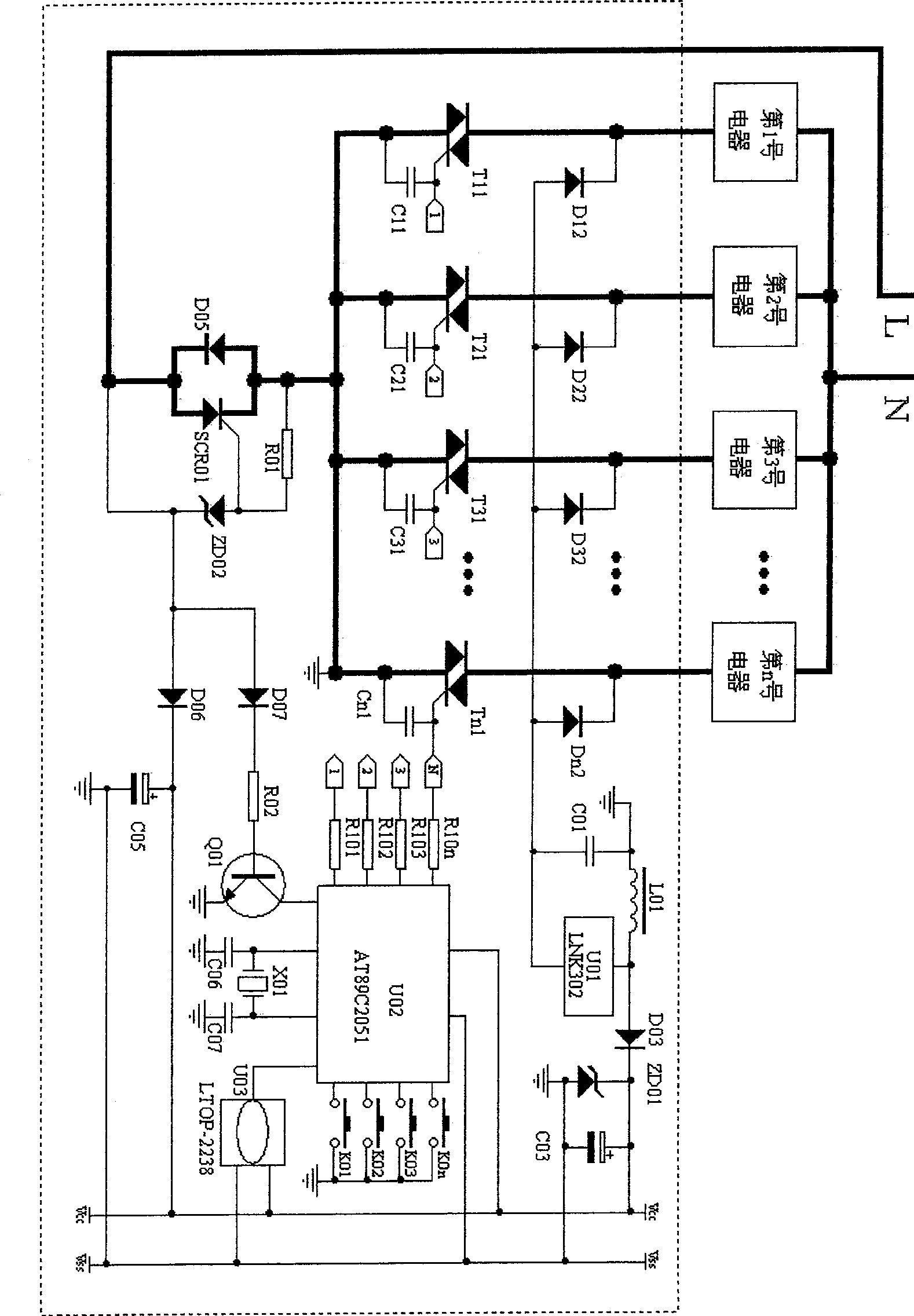 Common control method of electronic switch and no-zero-line multiposition electronis switch