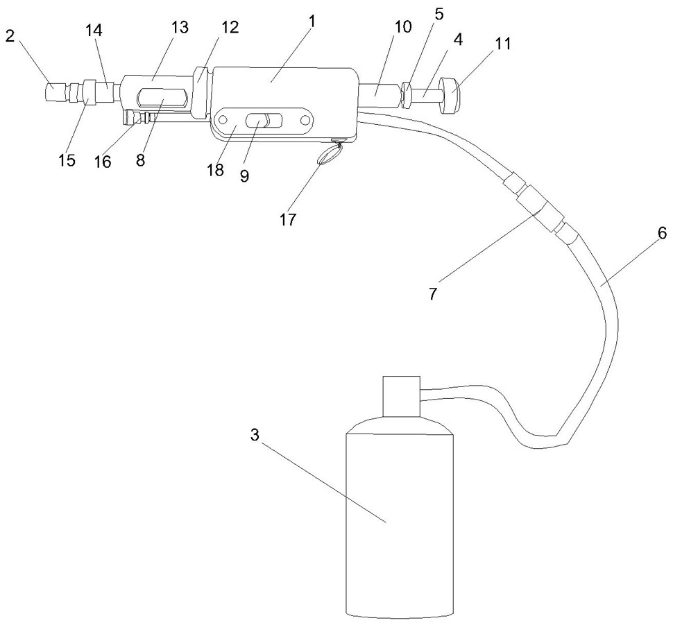 Split type minimally invasive high-stability tree injector and working method thereof