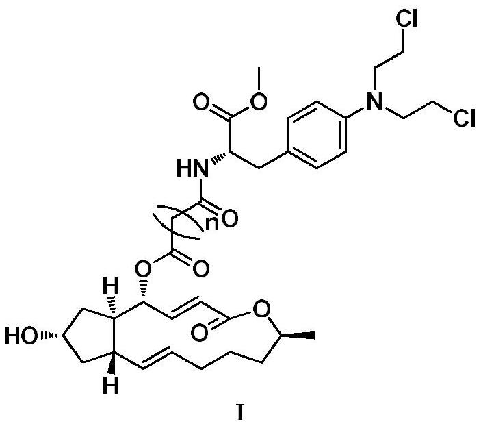 4-position spliced ​​melphalan nitrogen mustard derivative of brefeldin a and its preparation method and application