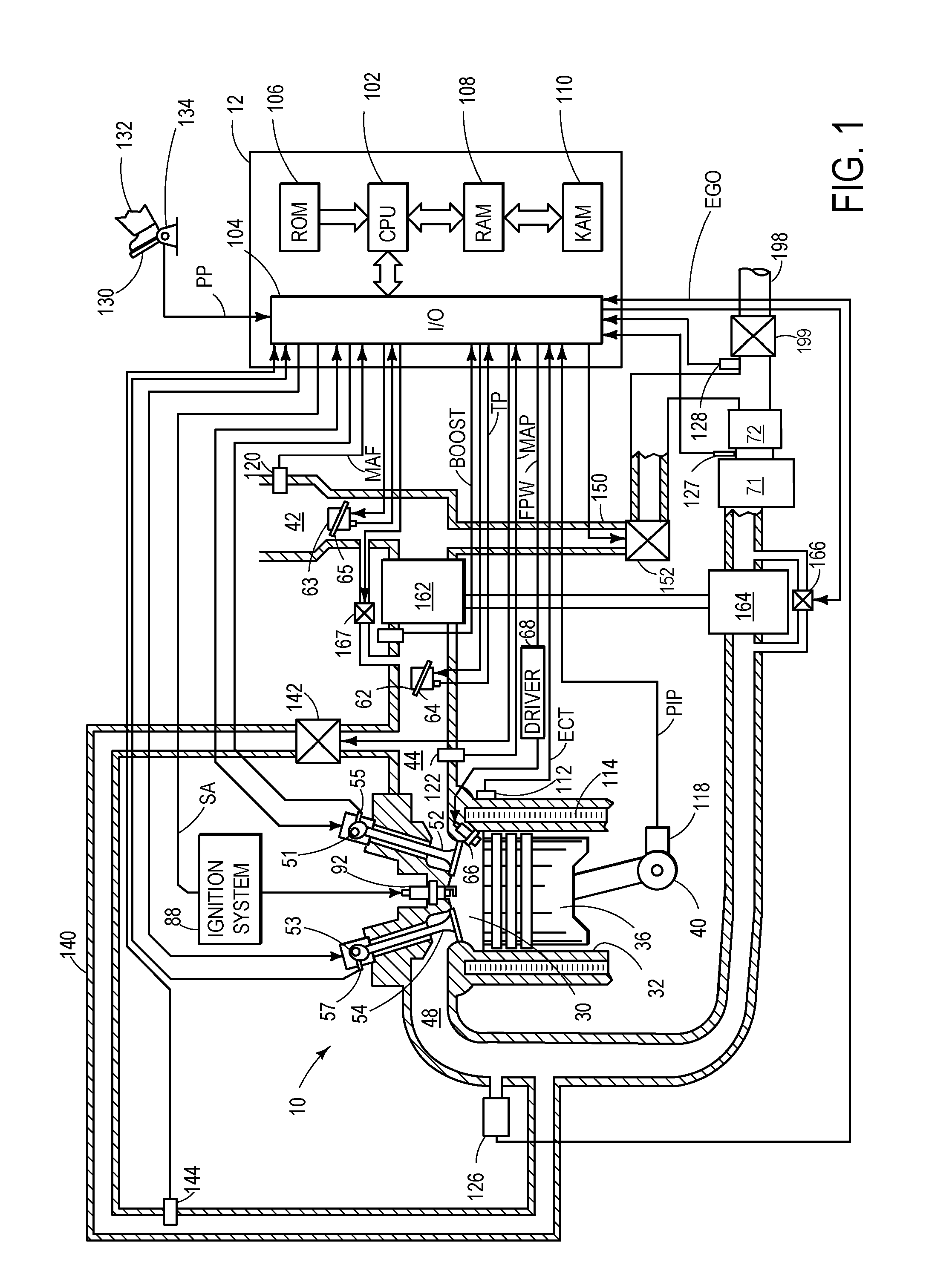 Control of exhaust flow in an engine including a particulate filter