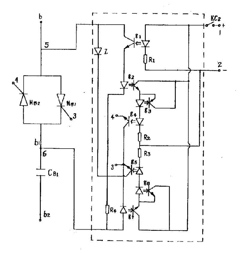 No-delay zero-crossing trigger circuit with thuristor throw-in and throw-off capacitor