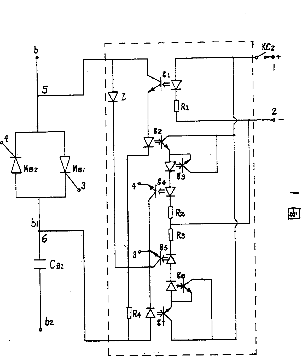 No-delay zero-crossing trigger circuit with thuristor throw-in and throw-off capacitor