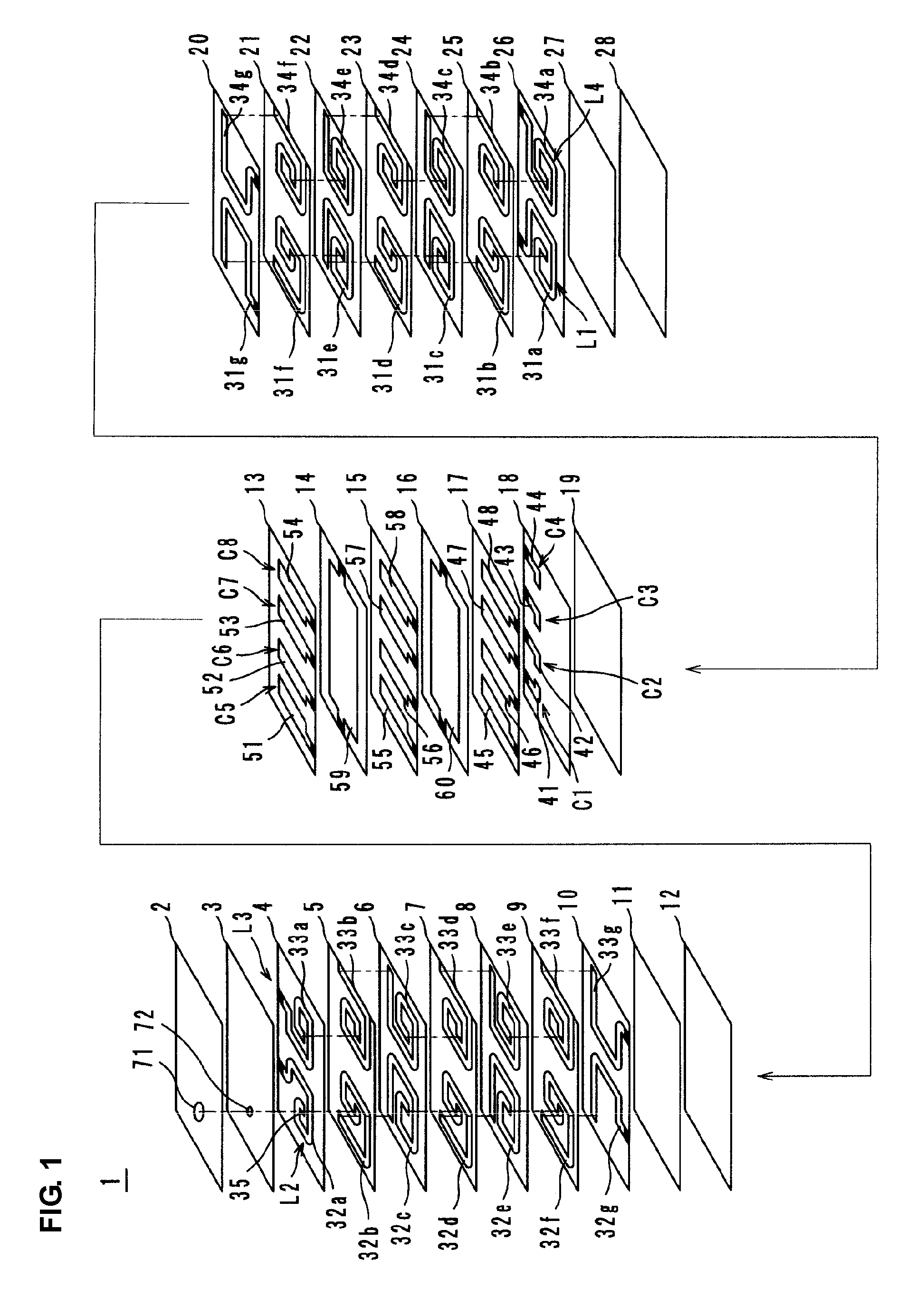 Multilayer electronic component and multilayer array electronic component