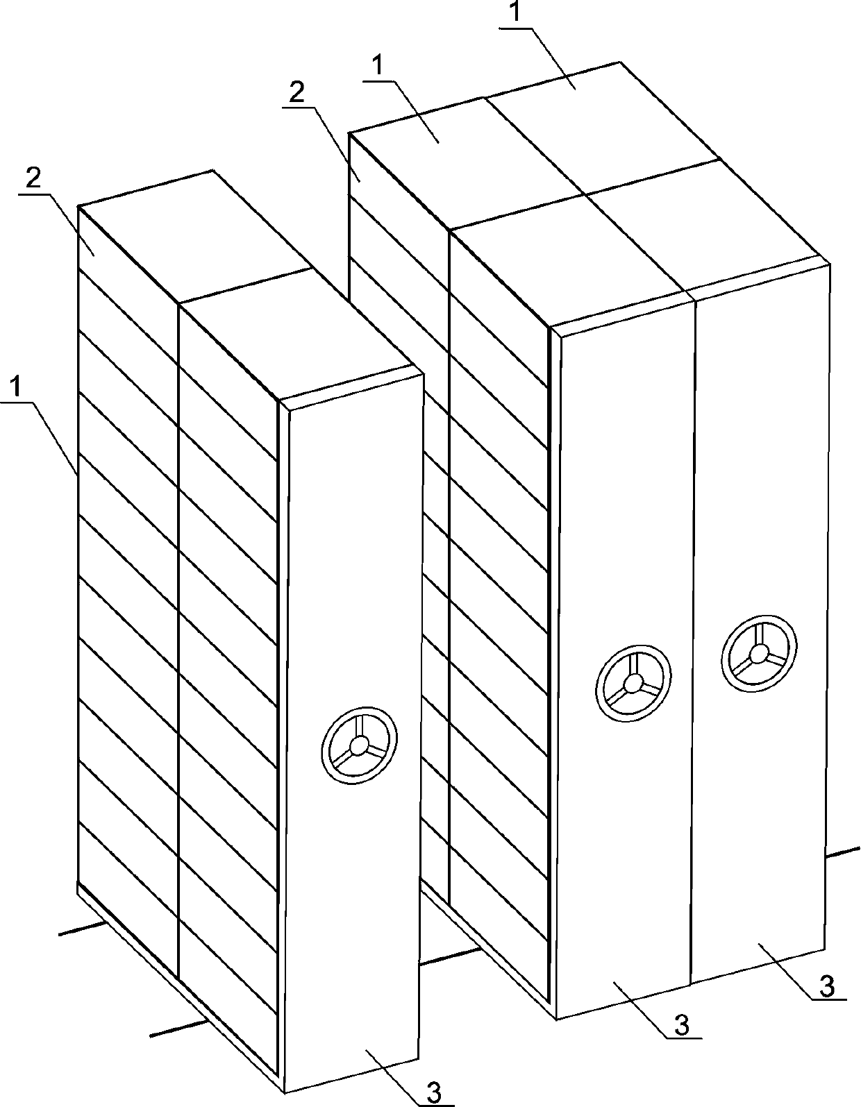 Intensive cabinet with storage spaces modularized