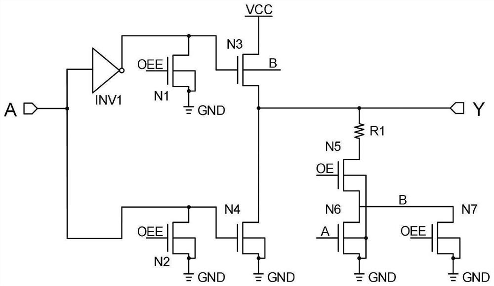Hot plug structure based on NMOS pull-up driver