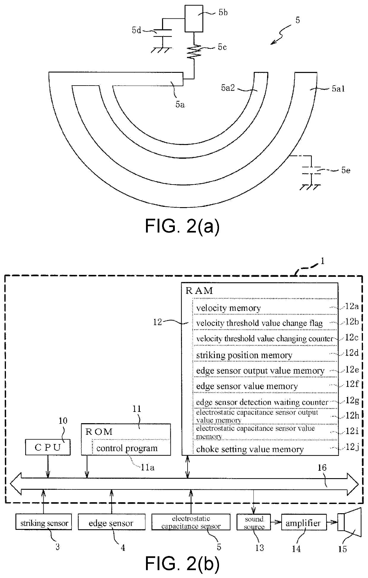 Electronic percussion instrument and sound production control method thereof