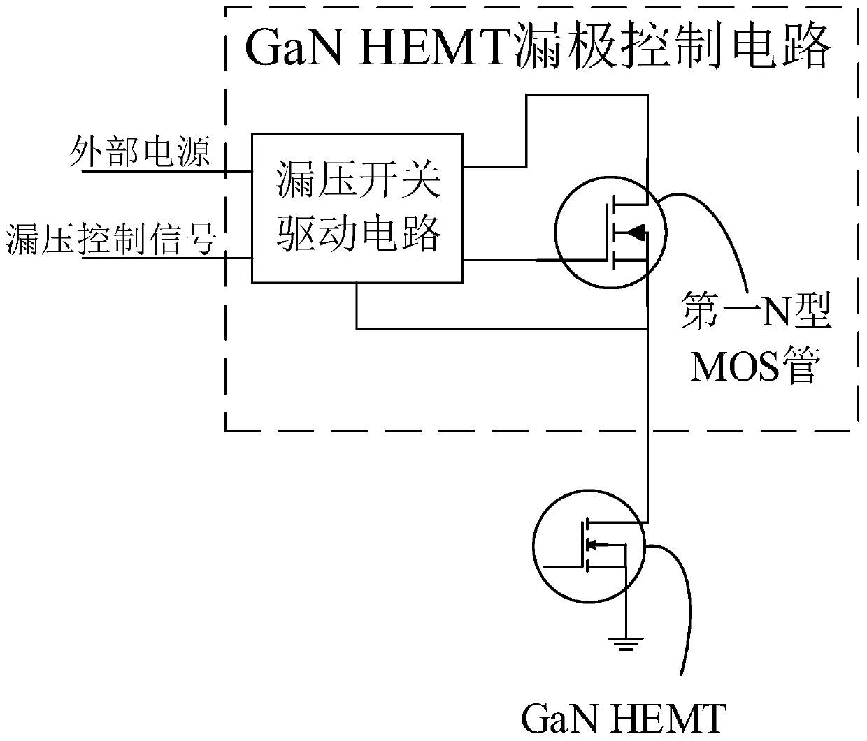 GaN HEMT drain electrode control circuit and equipment