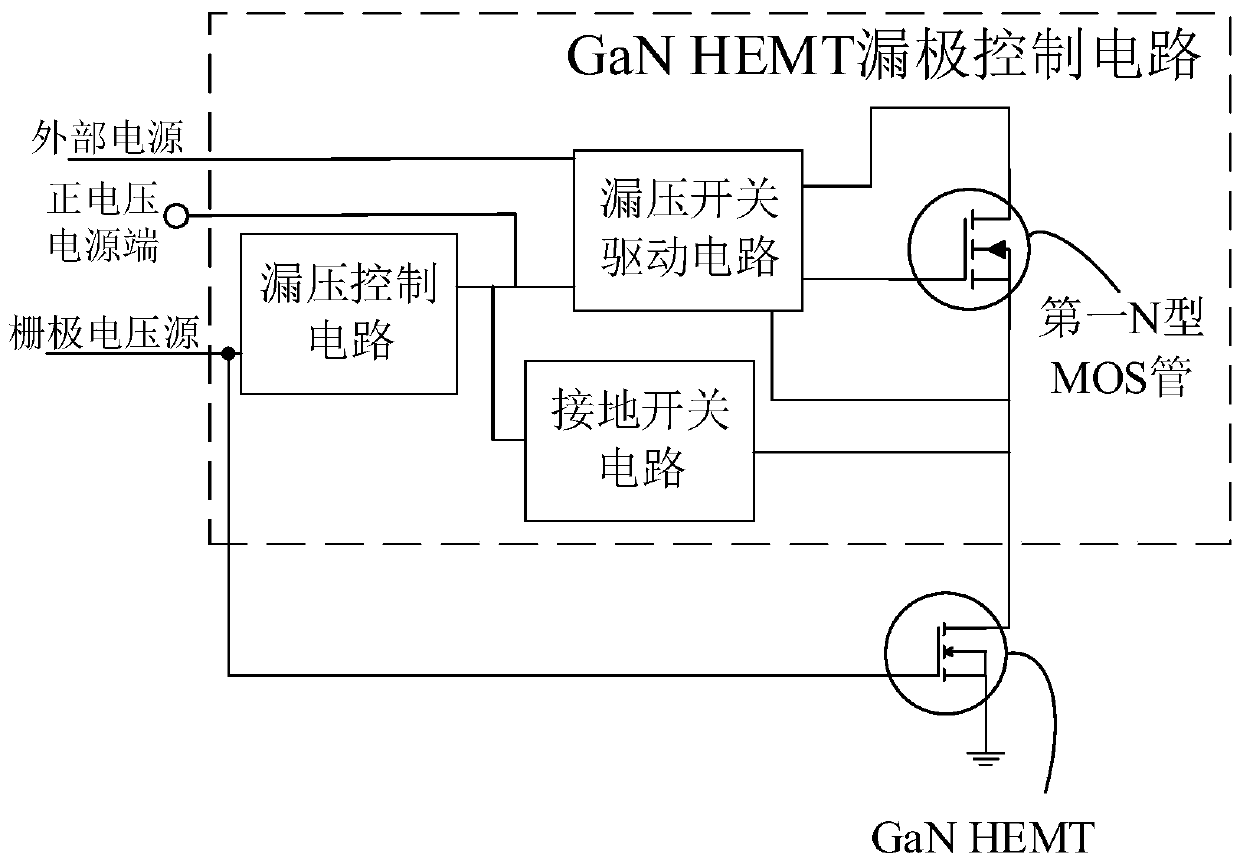 GaN HEMT drain electrode control circuit and equipment