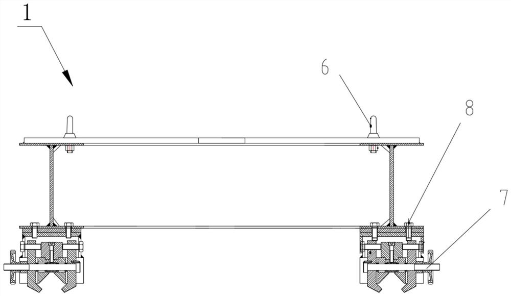 A water surface model forced roll test device