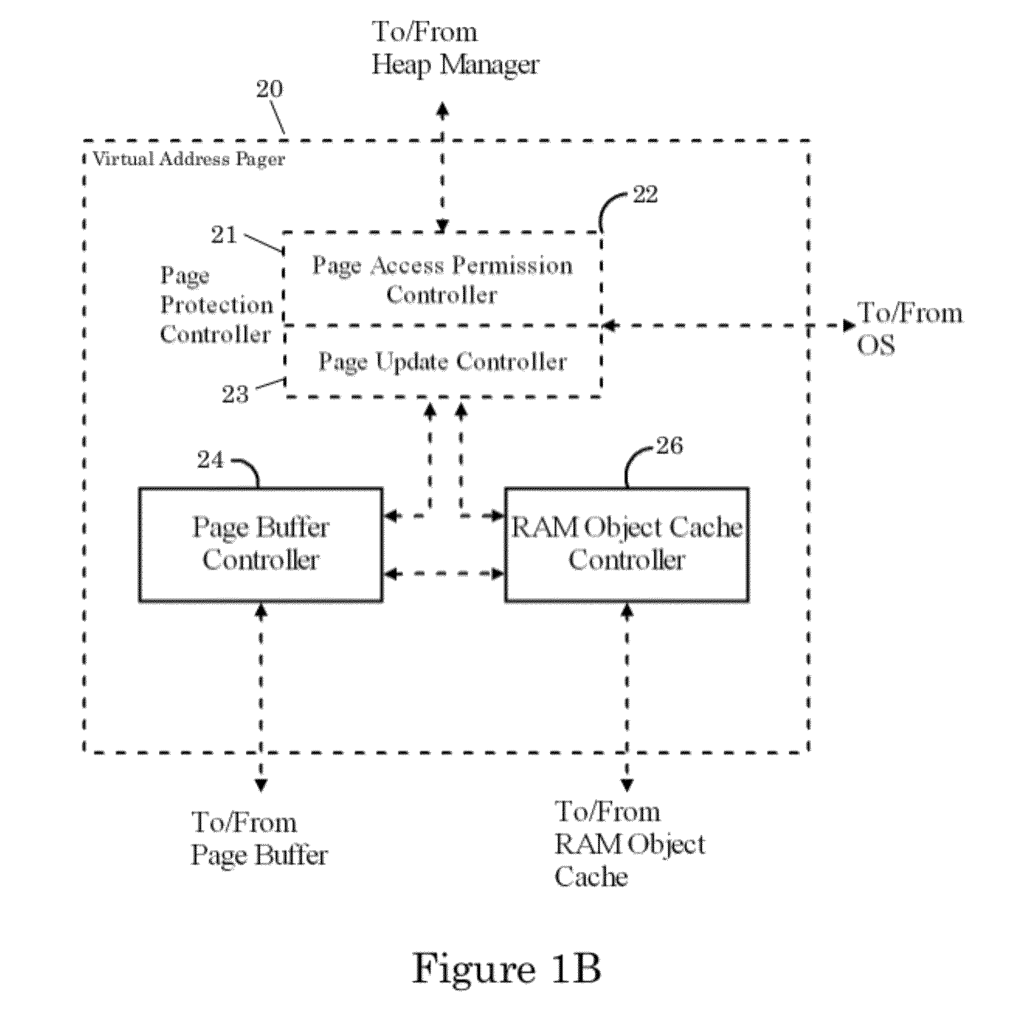 Virtual address pager and method for use with a bulk erase memory